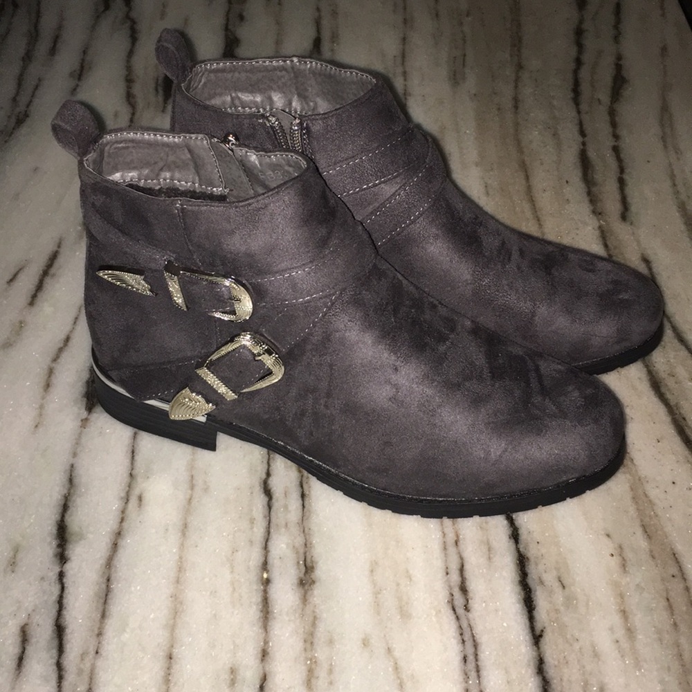 Suede Gray booties